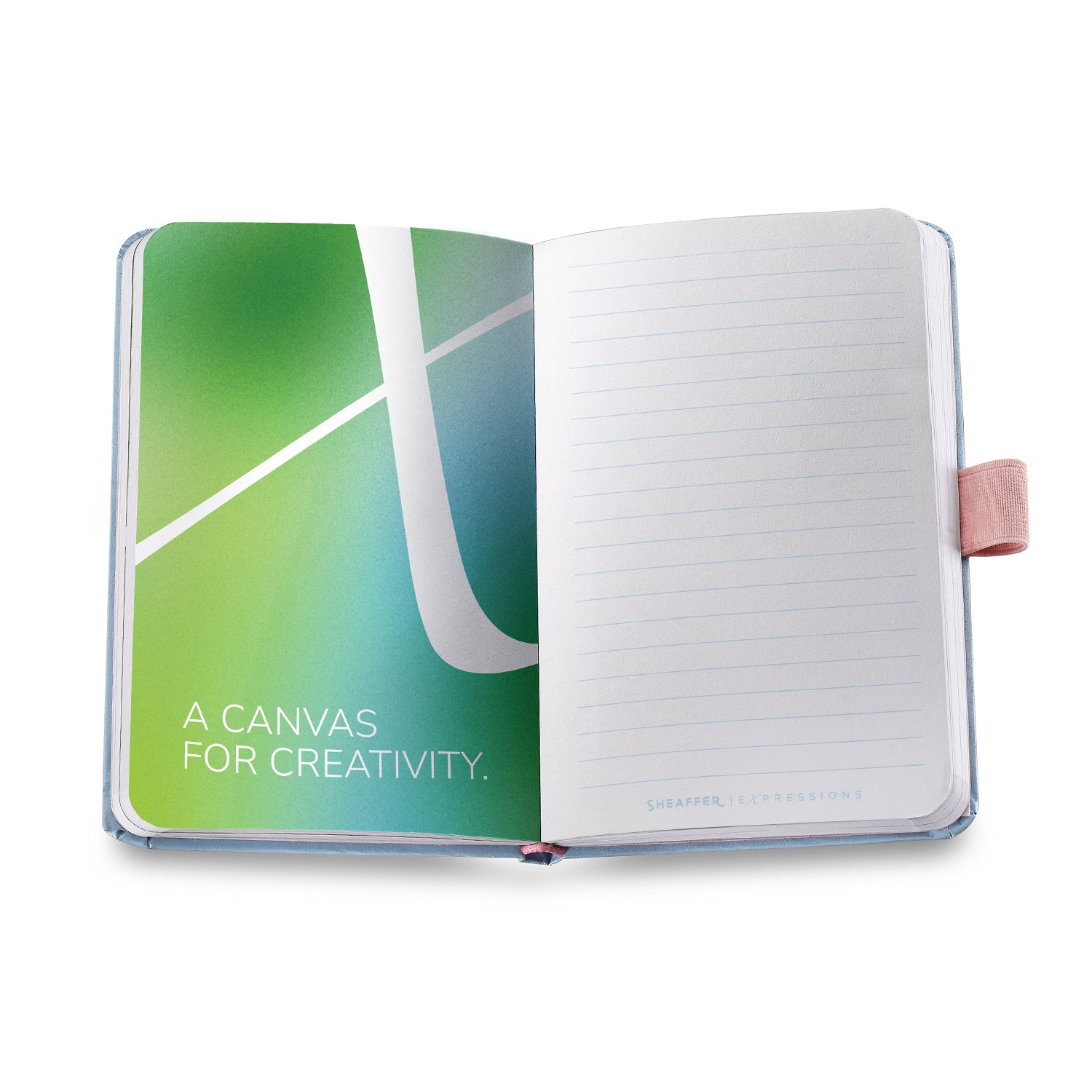 Sheaffer Gift Set ft. Expressions 100 9376 Blue and Pink Pearlised Gradient Ballpoint Pen with Chrome-plated Trims and Small Notebook