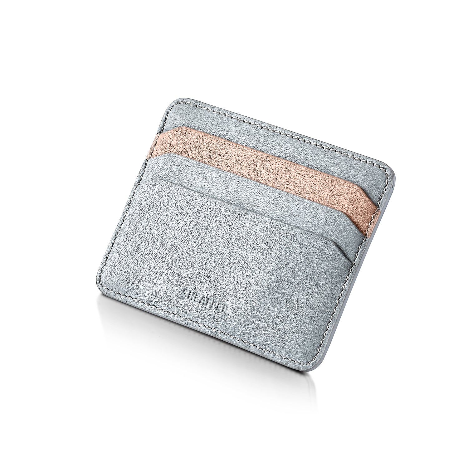 Sheaffer Gift Set ft. Expressions 100 9376 Blue and Pink Pearlised Gradient Ballpoint Pen with Chrome-plated Trims and Genuine Leather Credit Card Holder
