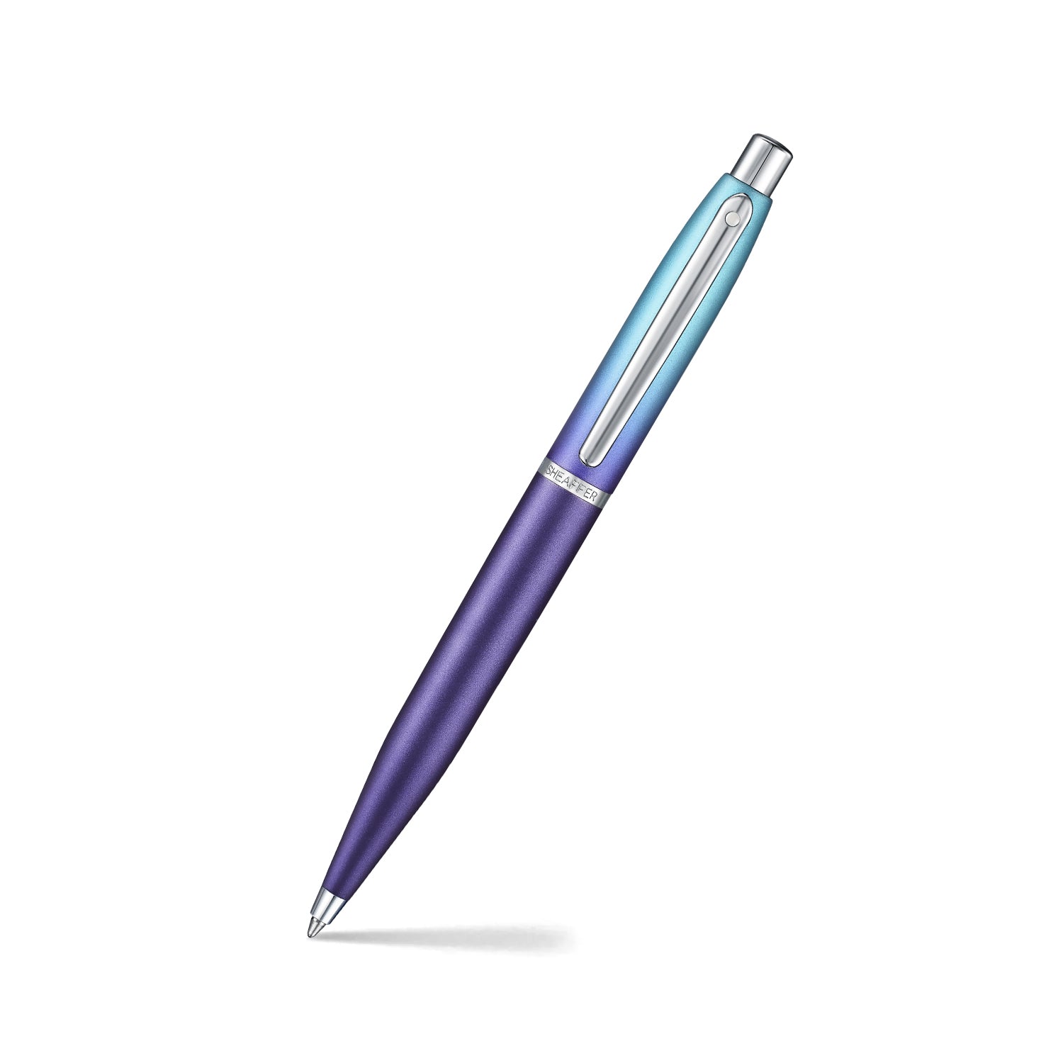 Sheaffer Gift Set ft. Expressions VFM 9430 Blue and Purple Pearlised Gradient Ballpoint Pen with Genuine Leather Card Case
