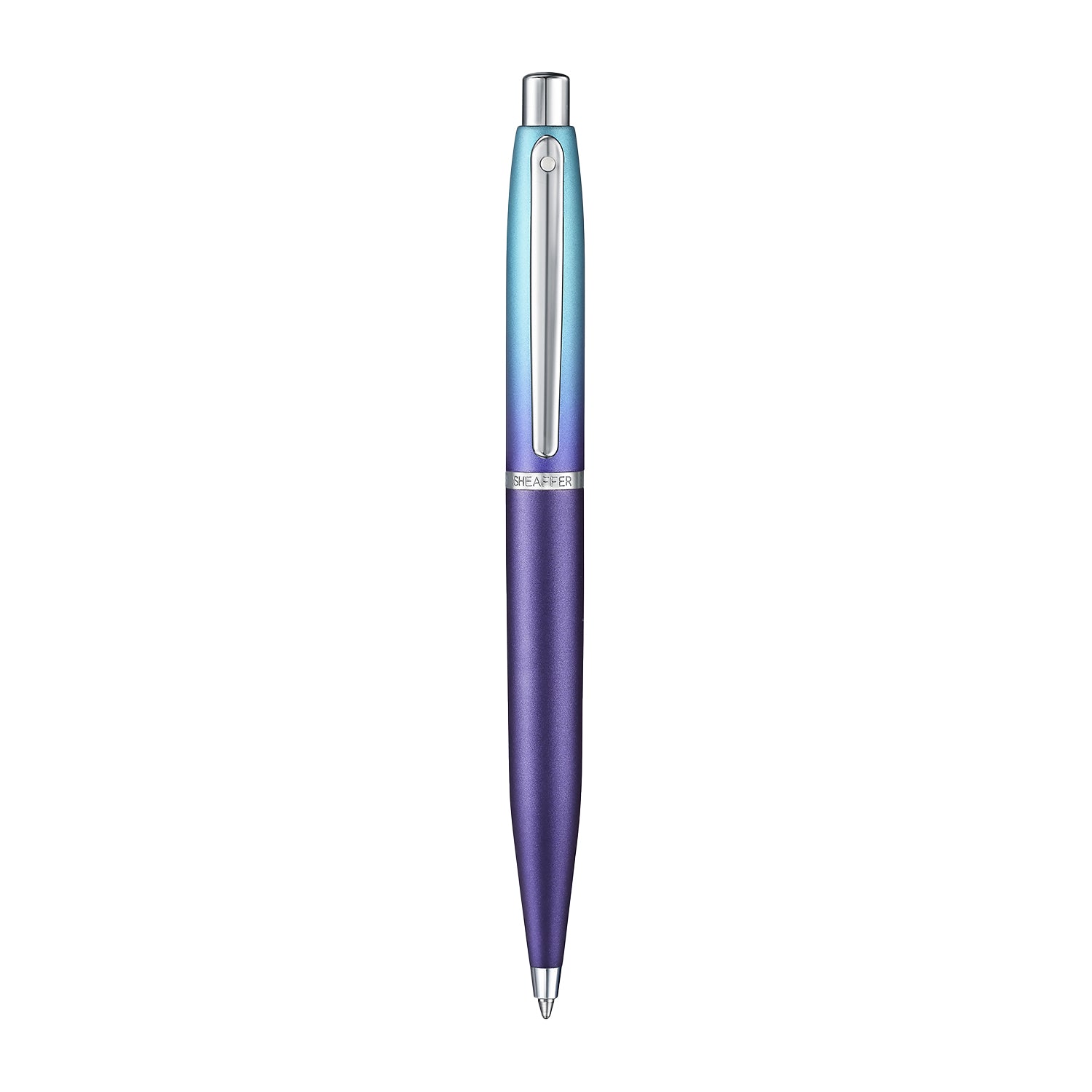 Sheaffer Gift Set ft. Expressions VFM 9430 Blue and Purple Pearlised Gradient Ballpoint Pen with Genuine Leather Card Case