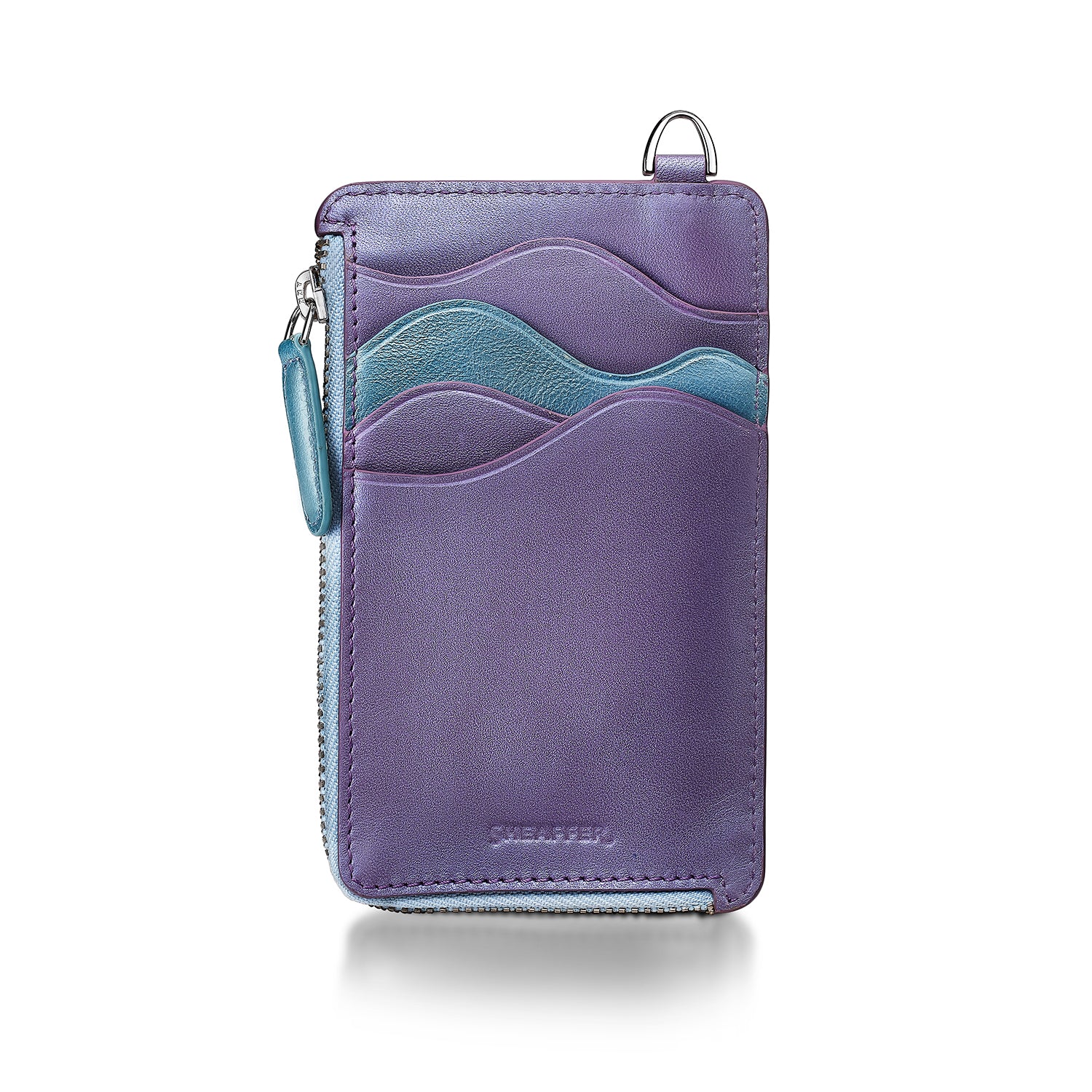 Sheaffer Gift Set ft. Expressions VFM 9430 Blue and Purple Pearlised Gradient Ballpoint Pen with Genuine Leather Card Case