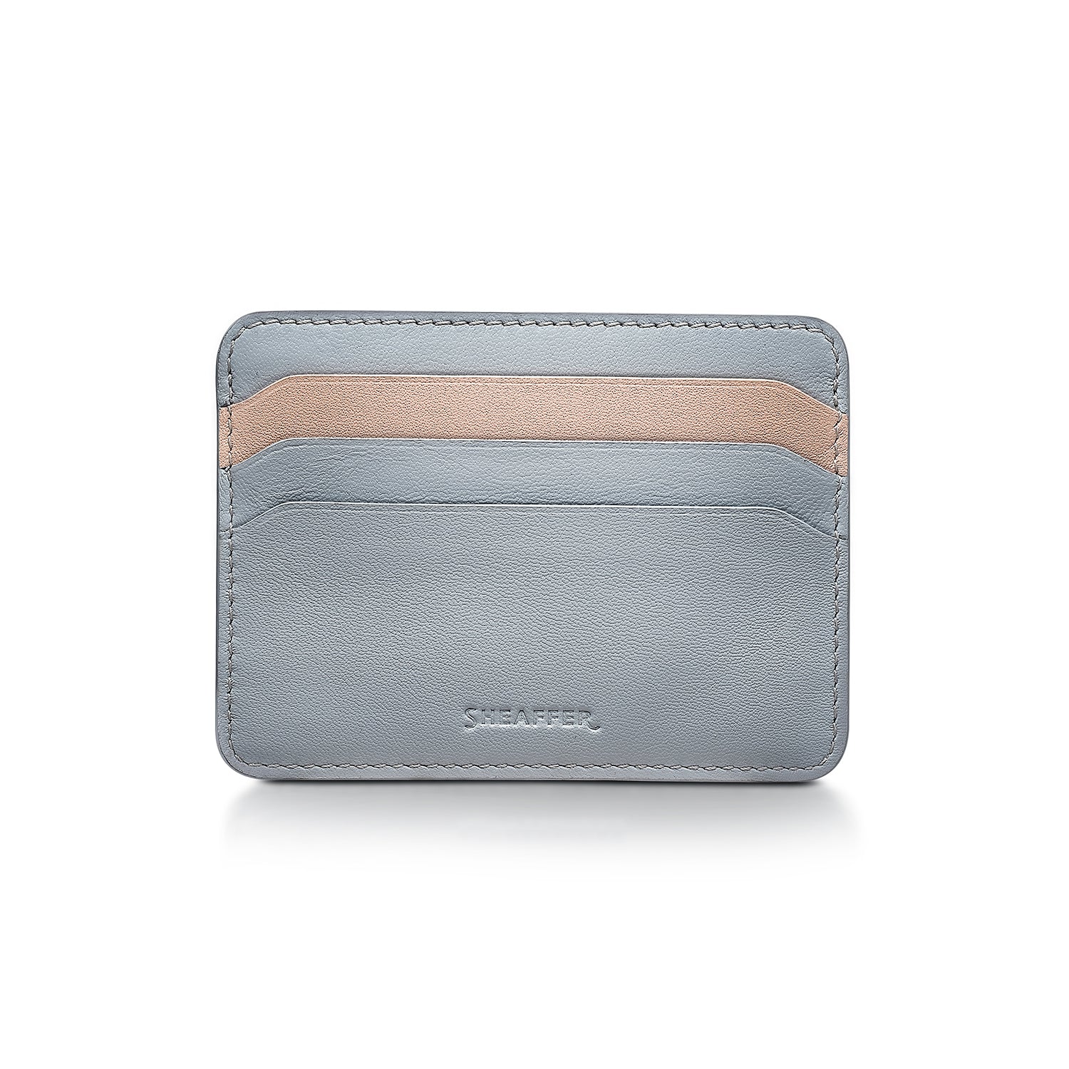 Sheaffer Gift Set ft. Expressions 100 9376 Blue and Pink Pearlised Gradient Ballpoint Pen with Chrome-plated Trims and Genuine Leather Credit Card Holder