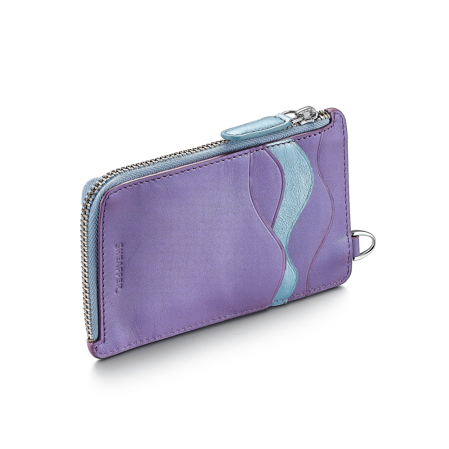Sheaffer Gift Set ft. Expressions VFM 9430 Blue and Purple Pearlised Gradient Ballpoint Pen with Genuine Leather Card Case