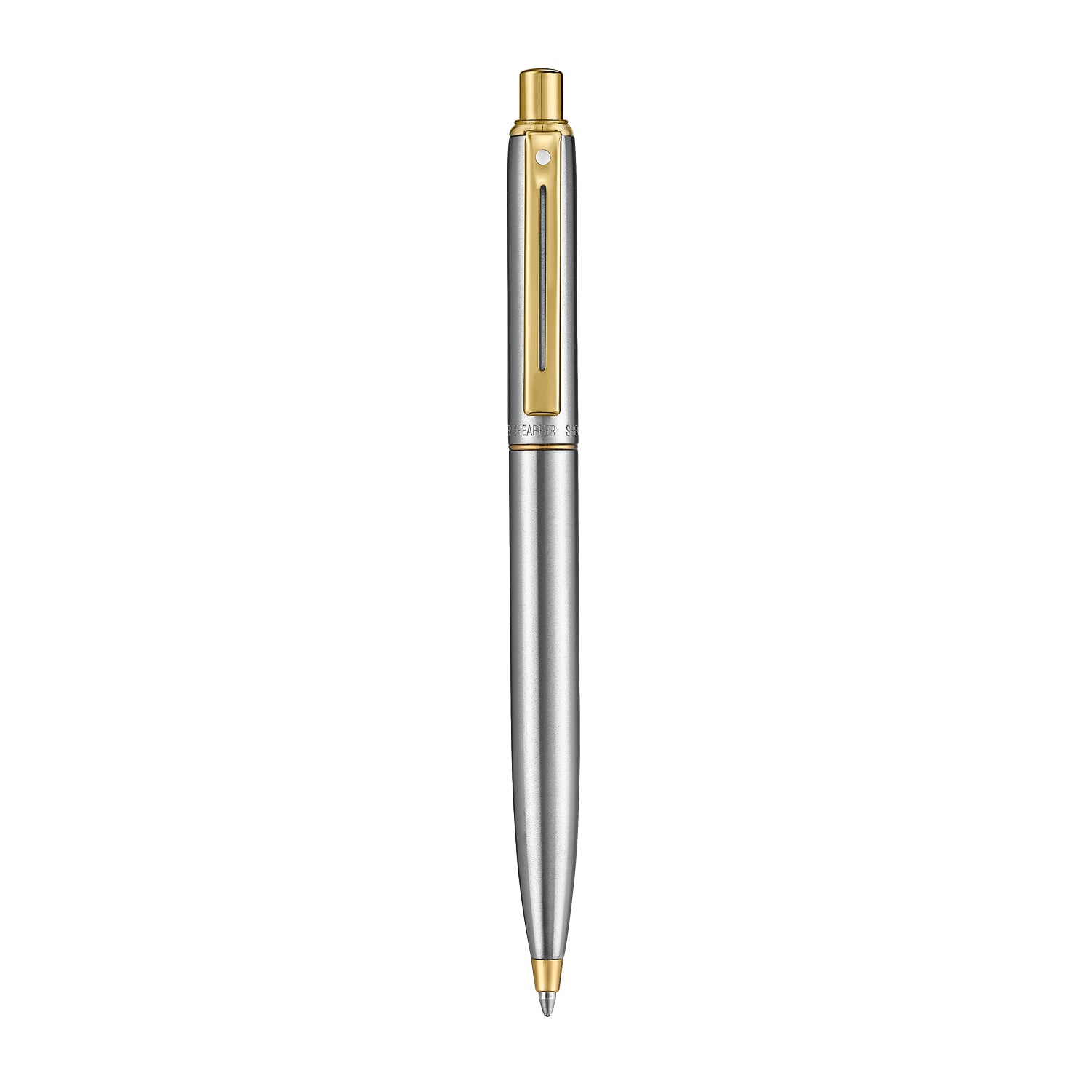 Sheaffer Sentinel Metal 333 Brushed Chrome Ballpoint Pen with Gold Trims