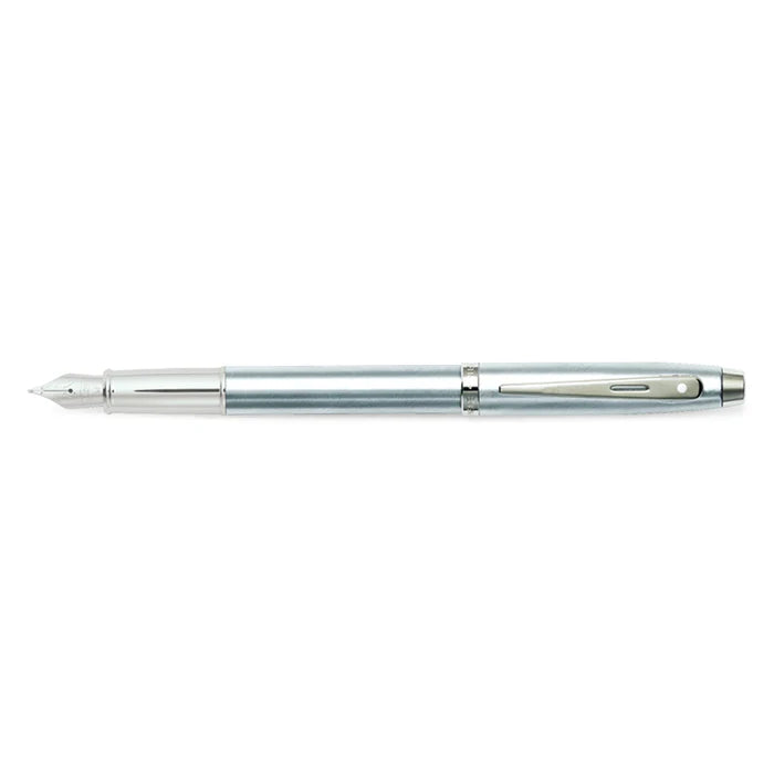 Sheaffer 100 Brushed Chrome Fountain Pen With Chrome Trims - Medium