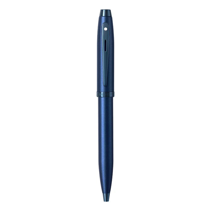 Sheaffer® 100 9371 Satin Blue Ballpoint Pen With PVD Blue Trim