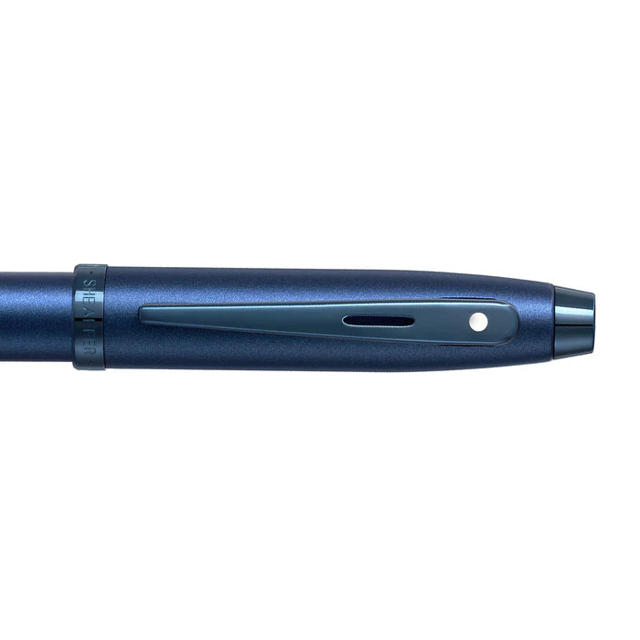 Sheaffer® 100 9371 Satin Blue Ballpoint Pen With PVD Blue Trim