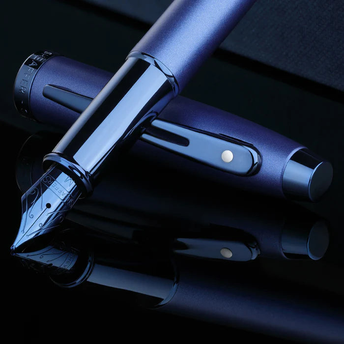 Sheaffer® 100 9371 Satin Blue Fountain Pen With PVD Blue Trim - Medium