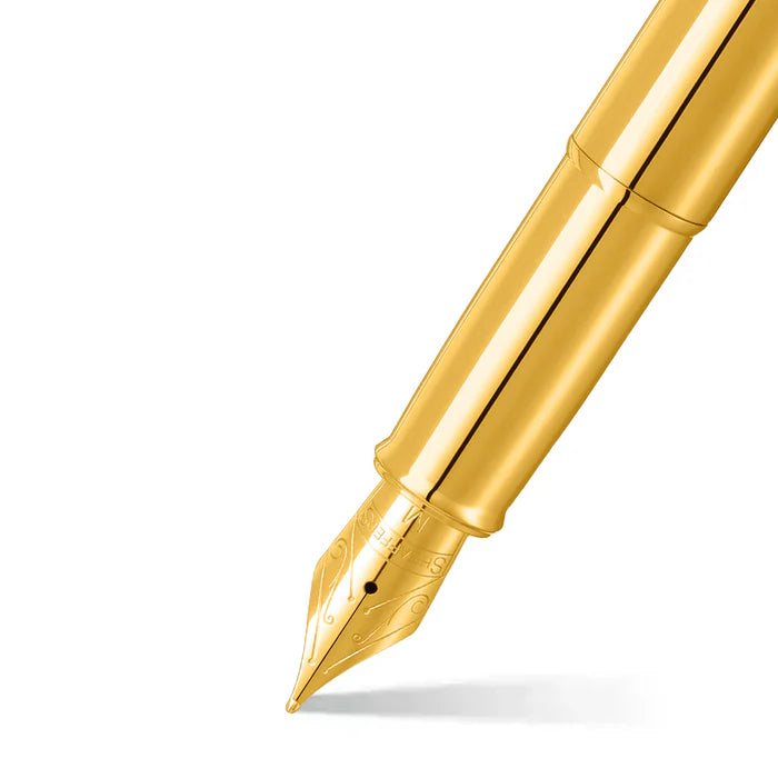 Sheaffer® 100 9372 Glossy PVD Gold Fountain Pen With PVD Gold Trim - Medium