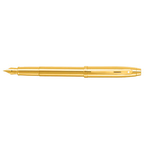 Sheaffer® 100 9372 Glossy PVD Gold Fountain Pen With PVD Gold Trim - Medium