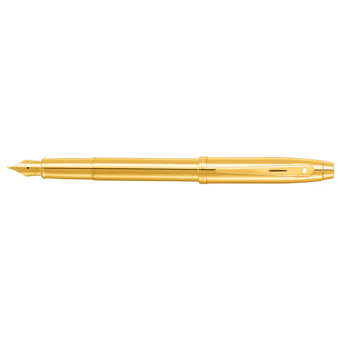 Sheaffer® 100 9372 Glossy PVD Gold Fountain Pen With PVD Gold Trim - Medium