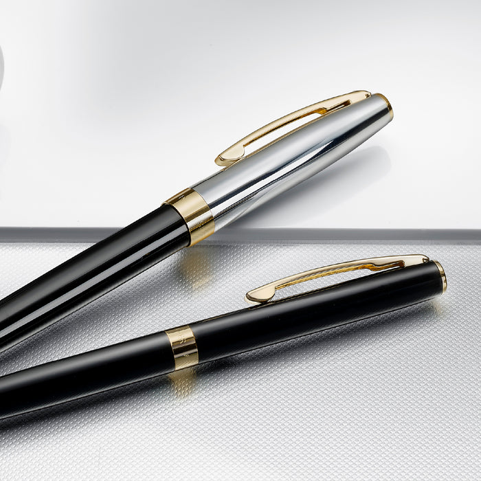 Sheaffer® SAGARIS 9475 Gloss Black Barrel and Chrome Cap Rollerball Pen With Gold Tone Trim