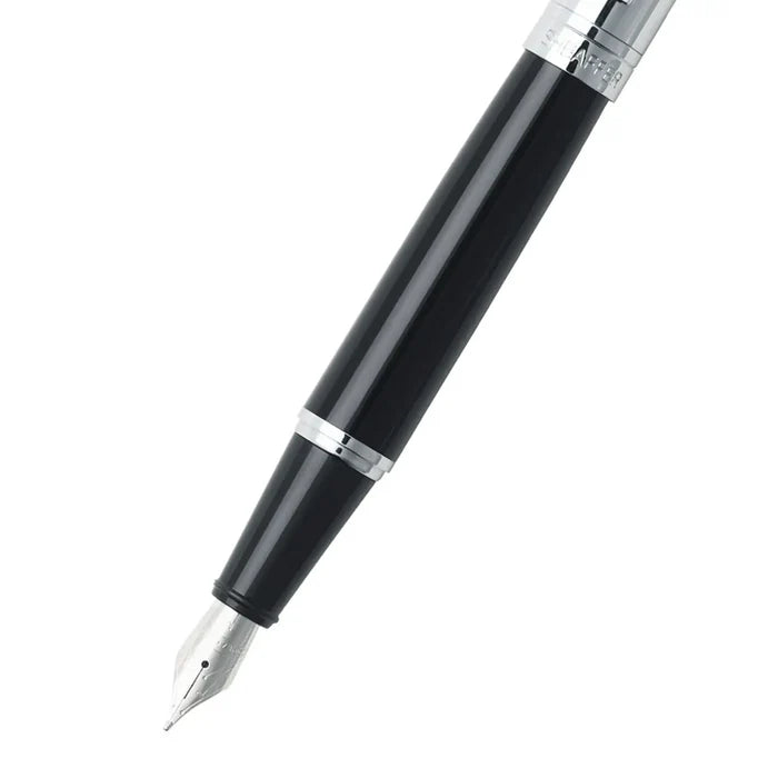 Sheaffer 300 Glossy Black and Chrome Fountain Pen With Chrome Trims - Medium