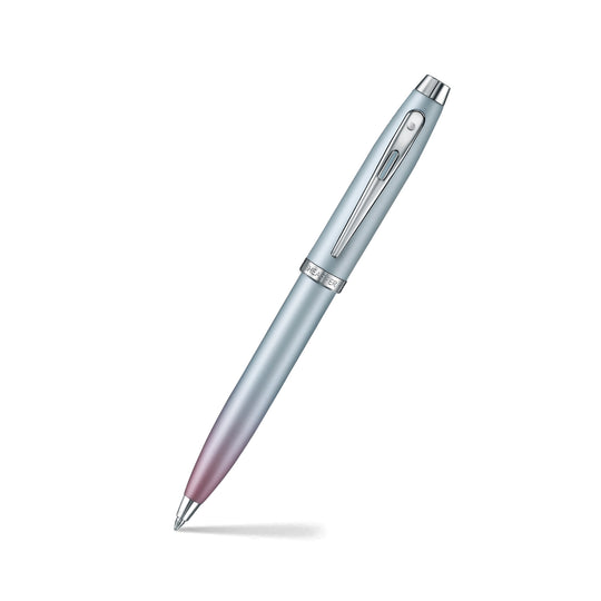 Sheaffer 100 9376 Expressions Blue and Pink Pearlised Gradient Ballpoint Pen with Chrome-plated Trims