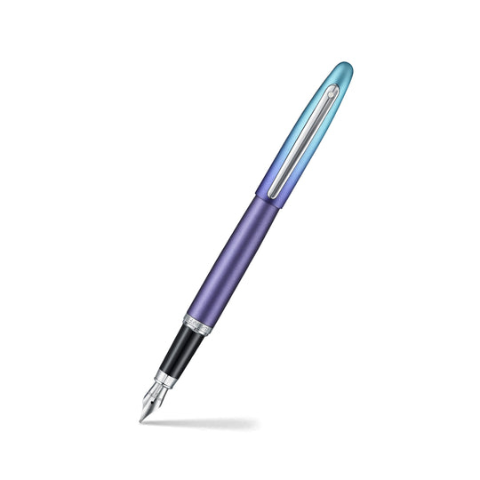 Sheaffer VFM 9430 Expressions Blue and Purple Pearlised Gradient Fountain Pen with Chrome-Plated Trims