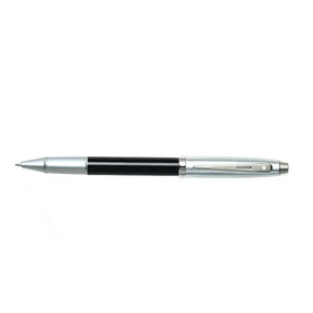 Sheaffer 100 Glossy Black Barrel Brushed Chrome Cap Rollerball Pen