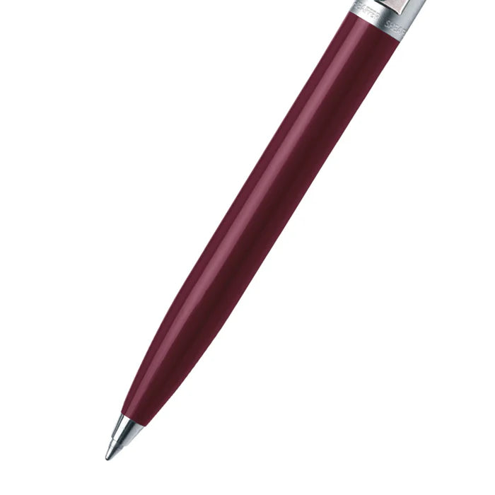 Sheaffer Sentinel Burgandy and Chrome Ballpoint Pen With Chrome Trims