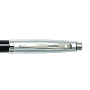 Sheaffer 100 Glossy Black Barrel Brushed Chrome Cap Rollerball Pen