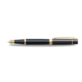 Sheaffer 300 Glossy Black Fountain Pen With Gold Trims - Medium