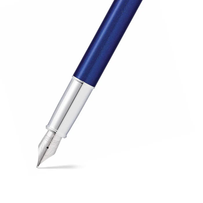 Sheaffer 100 Glossy Blue with Chrome Trims Fountain Pen - Medium