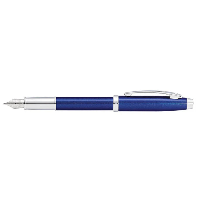 Sheaffer 100 Glossy Blue with Chrome Trims Fountain Pen - Medium