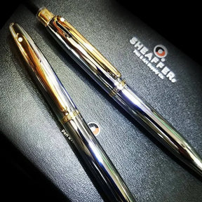 Sheaffer VFM Polished Chrome Rollerball Pen With Gold Trims