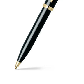 Sheaffer 100 Glossy Black Ballpoint Pen With Gold Trims