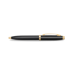 Sheaffer 100 Glossy Black Ballpoint Pen With Gold Trims