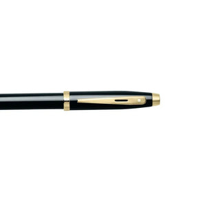 Sheaffer 100 Glossy Black Ballpoint Pen With Gold Trims