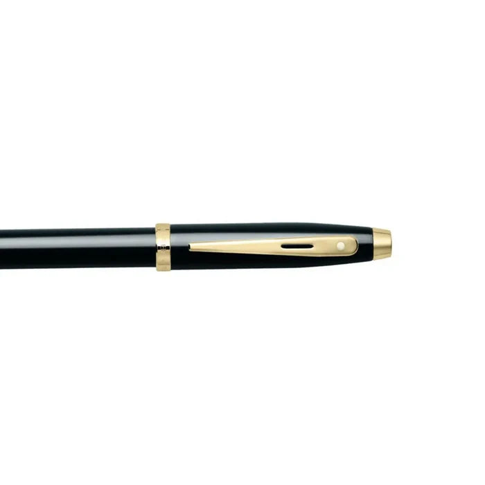 Sheaffer 100 Glossy Black Ballpoint Pen With Gold Trims