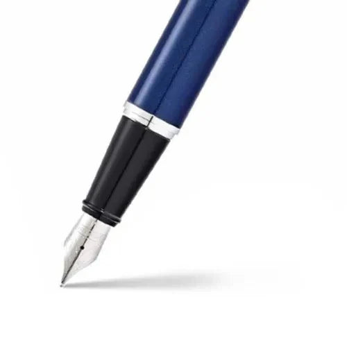 Sheaffer 300 Glossy Blue Fountain Pen With Chrome Trims - Medium