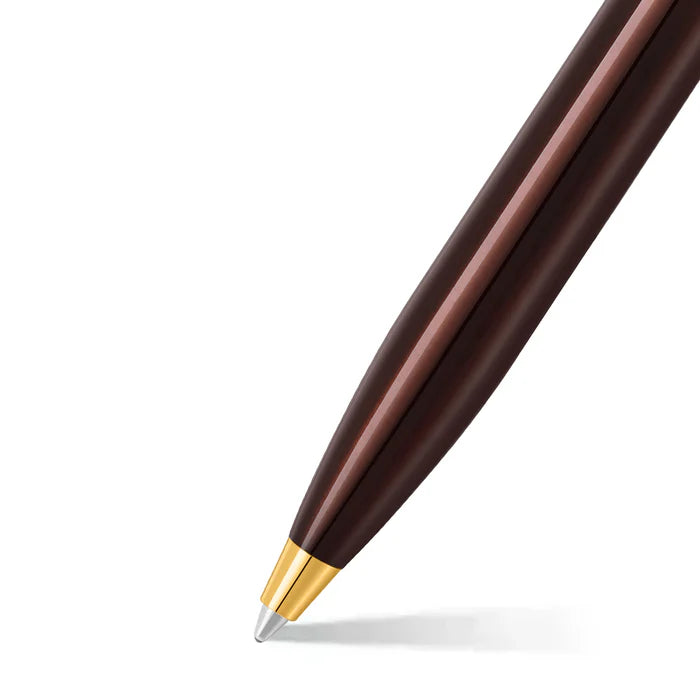 Sheaffer® 100 9370 Glossy Coffee Brown Ballpoint Pen With PVD Gold-Tone Trim