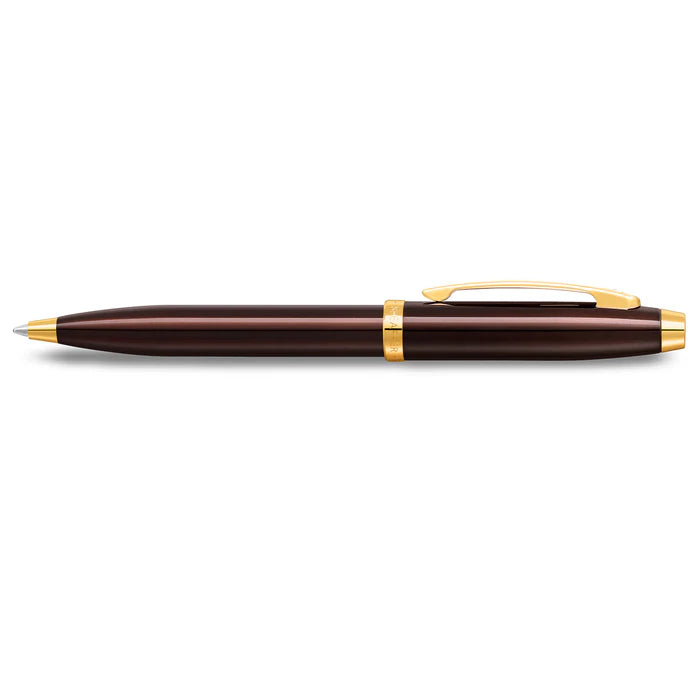 Sheaffer® 100 9370 Glossy Coffee Brown Ballpoint Pen With PVD Gold-Tone Trim