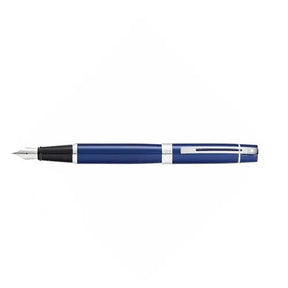 Sheaffer 300 Glossy Blue Fountain Pen With Chrome Trims - Medium