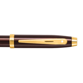 Sheaffer® 100 9370 Glossy Coffee Brown Ballpoint Pen With PVD Gold-Tone Trim