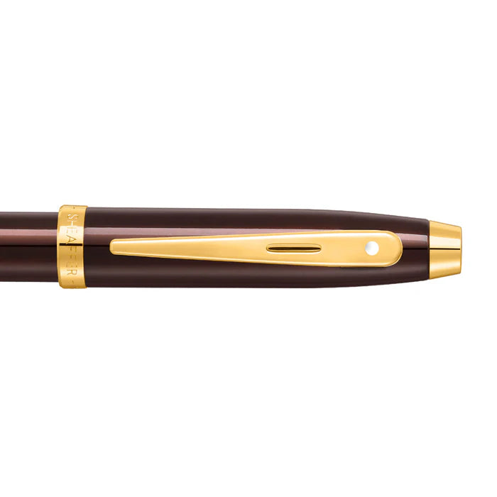 Sheaffer® 100 9370 Glossy Coffee Brown Ballpoint Pen With PVD Gold-Tone Trim