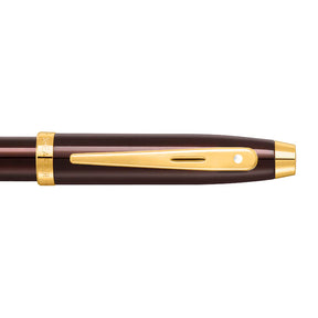 Sheaffer® 100 9370 Glossy Coffee Brown Rollerball Pen With PVD Gold-Tone Trim