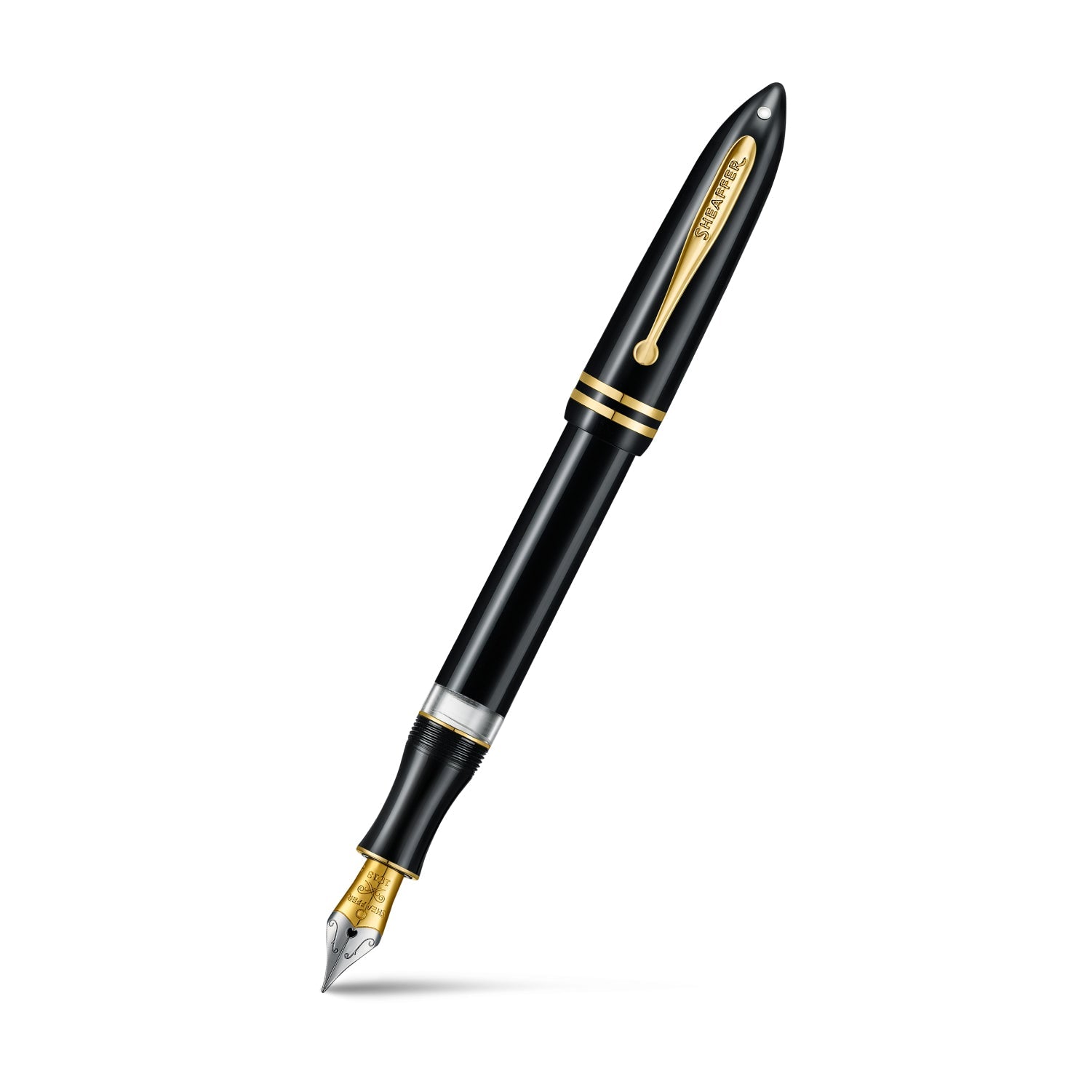 Sheaffer Balance III E893 Glossy Black and Gold Trims Fountain Pen