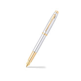 Sheaffer 100 Chrome with Gold Trims Fountain Pen - Medium