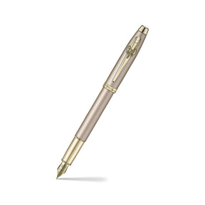 Sheaffer 100 Emily in Paris 9377 Champagne Gold Fountain Pen with Champagne Gold Trims and Bow-Shaped Clip Emblem (Fine)