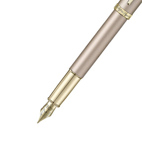Sheaffer 100 Emily in Paris 9377 Champagne Gold Fountain Pen with Champagne Gold Trims and Bow-Shaped Clip Emblem (Medium)