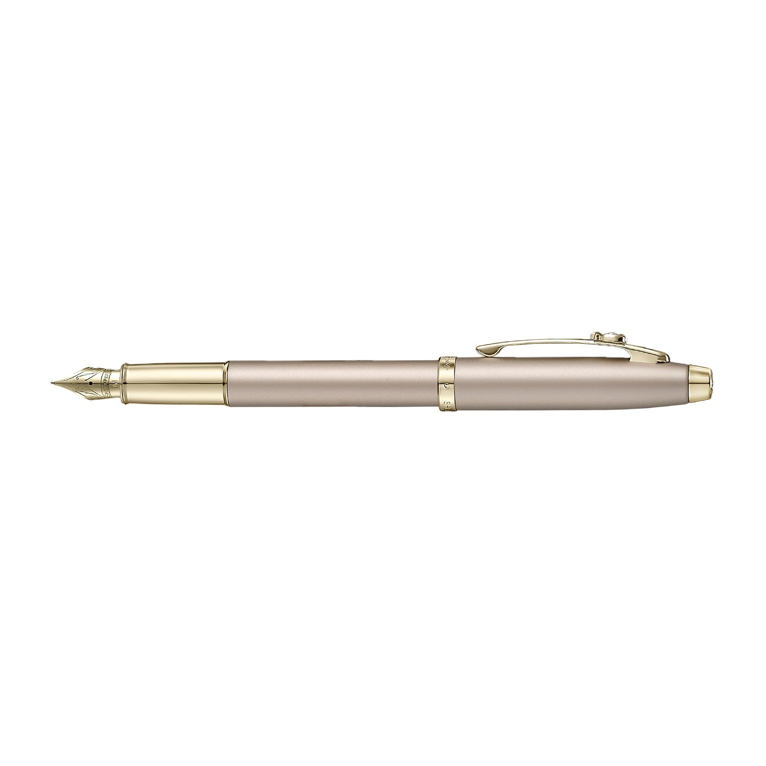 Sheaffer 100 Emily in Paris 9377 Champagne Gold Fountain Pen with Champagne Gold Trims and Bow-Shaped Clip Emblem (Medium)