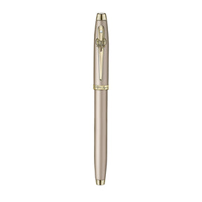 Sheaffer 100 Emily in Paris 9377 Champagne Gold Fountain Pen with Champagne Gold Trims and Bow-Shaped Clip Emblem (Medium)