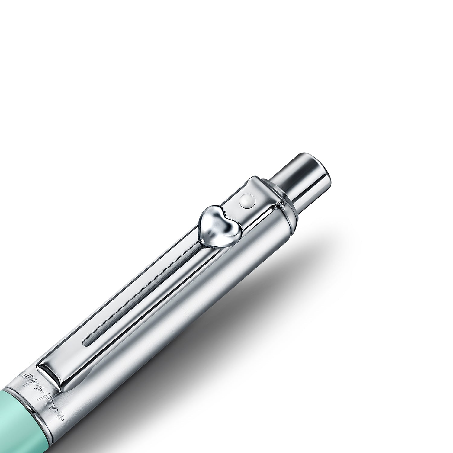 Sheaffer Sentinel Emily in Paris 321 Green Matte Finish Ballpoint Pen with Chrome-Plated Trims and Heart-Shaped Clip Emblem