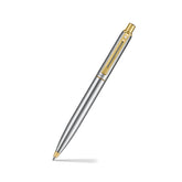 Sheaffer Sentinel Metal 333 Brushed Chrome Ballpoint Pen with Gold Trims