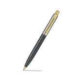 Sheaffer Sentinel Metal 334 Matte Black Barrel and Brushed Chrome Cap Ballpoint Pen with Gold Trims