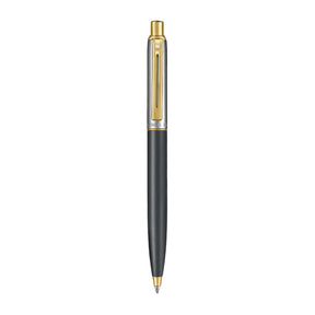 Sheaffer Sentinel Metal 334 Matte Black Barrel and Brushed Chrome Cap Ballpoint Pen with Gold Trims