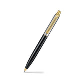 Sheaffer Sentinel Metal 335 Glossy Black Barrel and Brushed Chrome Ballpoint Pen with Gold Trims