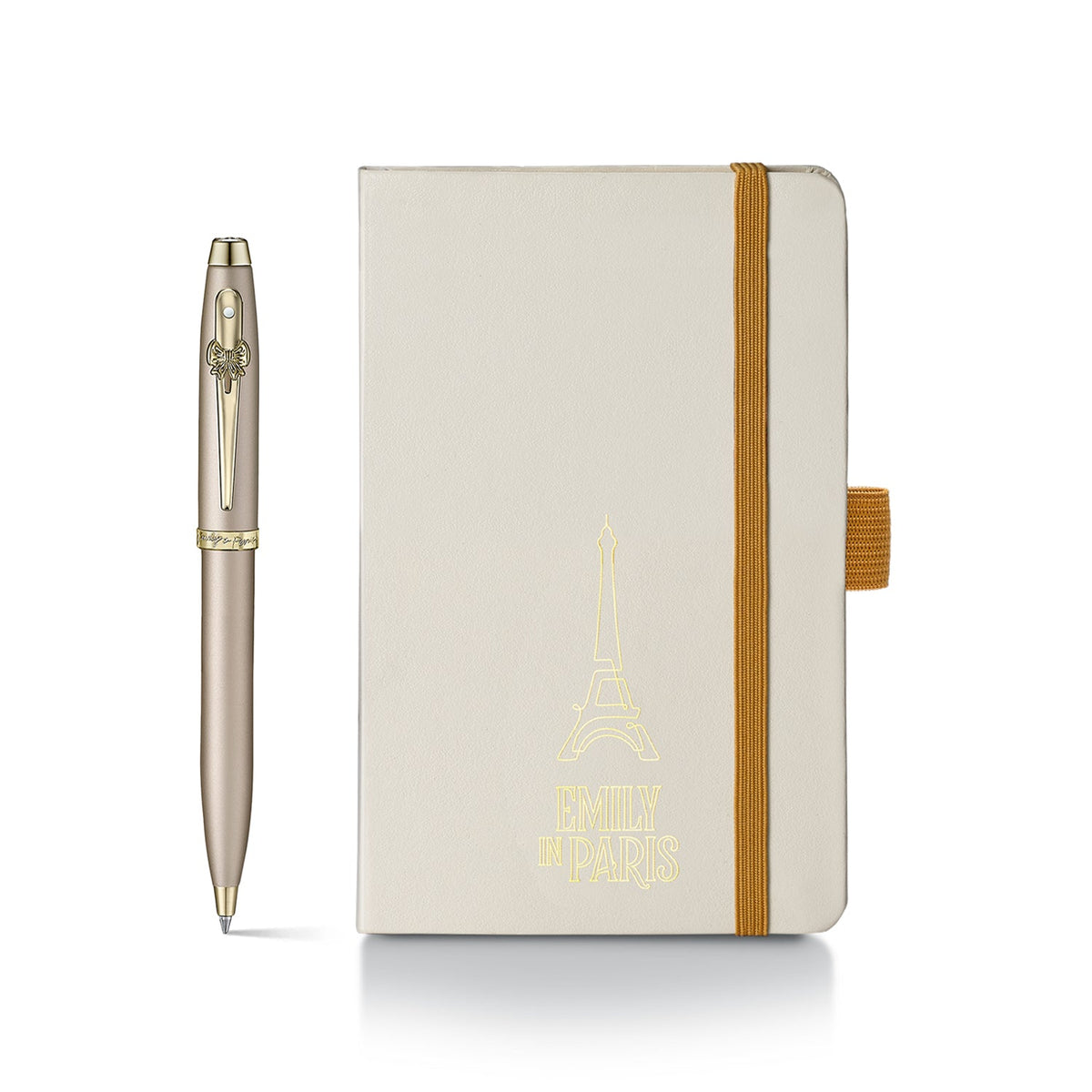 Sheaffer Gift Set ft. 100 Emily in Paris 9377 Champagne Gold Ballpoint Pen with Champagne Gold Trims and Hardbound Small Notebook