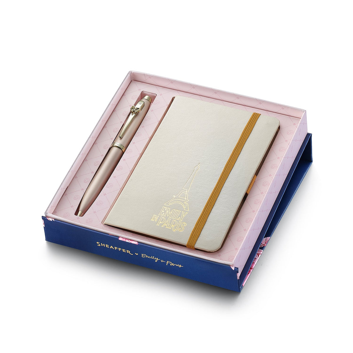 Sheaffer Gift Set ft. 100 Emily in Paris 9377 Champagne Gold Ballpoint Pen with Champagne Gold Trims and Hardbound Small Notebook